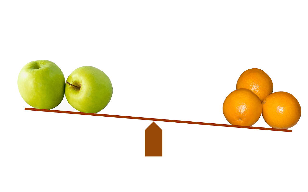 comparing two different fruits